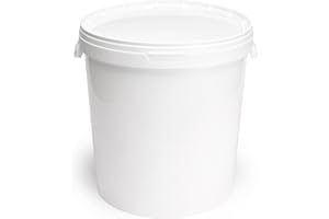 Garronda Seau avec Couvercle 30 L pour Le Stockage de Produits Alimentaires et Chimiques 1 Pièce Blanc GD-0071