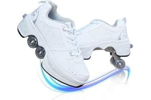 LDTXH Roller Skates Shoes Wheel Shoes for Boys Girls Adult Roller Sneakers Shoes with Wheels Flexible Skates As Gift