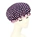Mold-resistant Shower Cap Double Layers Waterproof Bath Cap Wave Point Navy