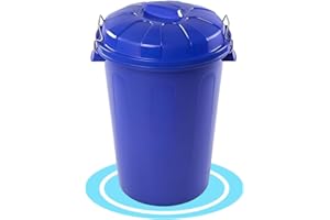Dekohome Poubelle 100 l de capacité avec couvercle. Fabriquée en plastique résistant, idéale pour le stockage des ordures pour la maison, le bureau ou l'industrie - Bleu