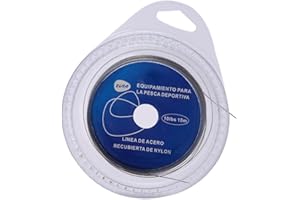 VGEBY Ligne de pêche fil d'acier de pêche traçage d'acier inoxydable 10 mètres avec 12pcs douilles de sertissages