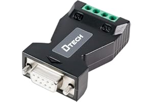 DTECH RS232 to RS485 Converter Adapter with 4 Position Terminal Block for Long Haul Data Communication Supports 600W Anti-Surge