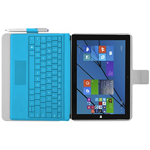 Incipio Roosevelt Klapptasche für Microsoft Surface 3 – von Microsoft zertifizierte Kunstledertasche mit Kickstand Kompatibilität und Magnetverschluss – cyan - 3