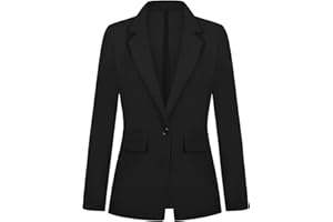 Kyzoeyou Womens Blazer Suit One Button Jacket Blazers Notched Lapel Casual Elegant Classic Formal Long Sleeve Workwear Lapel Suit