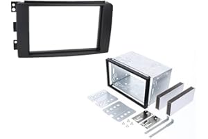 Audioproject A253 - Radio samochodowe Maskownica radia podwójna DIN SMART ForTwo 451 2007-2010 - SMART ForFour 454 2004-2006 metalowy otwór montażowy ramka montażowa czarna