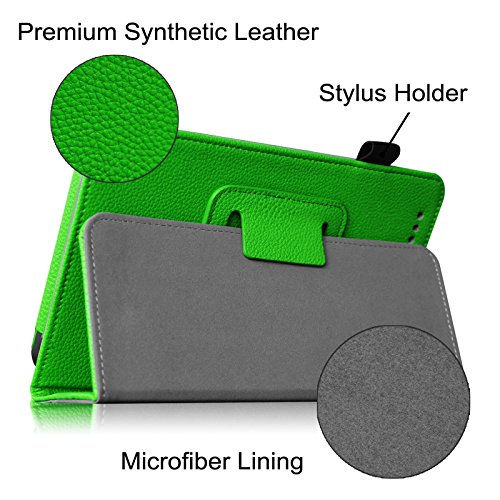 Fintie Medion Lifetab E7332 / E7331 / E7311 / E7322 / E7312 / E7315 / E7316 / E7231 Hülle Case – Folio Kunstleder Schutzhülle Tasche Cover Etui mit Ständerfunktion und Stylus-Halterung für MEDION LIFETAB E7332 / E7331 / E7311 / E7322 / E7312 / E7315 / E7316 / E7231 (7 Zoll) Tablet-PC, Grün - 4