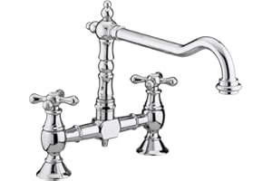 Bristan K BRSNK C Colonial Bridge Kitchen Sink Mixer Tap with Swivel Spout, Chrome