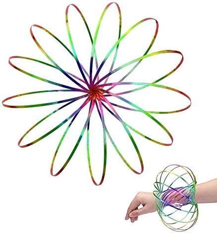ESELLERS Magic Flow Rings Arm Slinky Magic Infinity Spring Toy Gift Gadget 3-D Kinetic Sculpture and Interactive Spring Toy (Rainbow)
