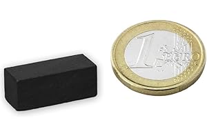 MAGNOSPHERE 10 x Aimant rectangulaire Bloc magnétique 25 x 10 x 10mm Ferrite Y30 - Force d'adhérence 900g - 10 pièces - Parallélépipède magnétique - Aimant ceramique