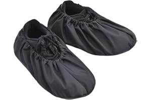 EODKSE Copriscarpe Riutilizzabili Antipolvere per Casa, 1 Paio Lavabile e Antiscivolo per Scarpe, Impermeabili e Facili da Pulire, Copertura Calzature per Tenere Pulito Il Pavimento (Nero)