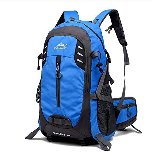LQABW Outdoor Sports Riding Luminous Mountaineering Waterproof Travel Large Capacity Package Student Bag,Blue