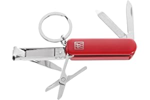 ZWILLING BEAUTY ZWILLING Manicure pedicure multi-tool (portachiavi con forbici per unghie, tagliaunghie e lima per unghie), rosso, 60 mm