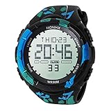 Daygeve Boy Digitaluhr Camouflage Grün Sport Military Style Alarm LED Hintergrundbeleuchtung Stoppuhr Wasserdicht
