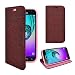 Produktbild Samsung Galaxy J3 2016 dunkelrot Hülle mit Glitzer-Design Kunstleder Buch Flip Tasche Case Hülle Gadget Boxx