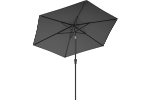 SONGMICS 2.7 m Garden Parasol Umbrella, UPF 50+, Sun Shade, 30° Tilt in 2 Directions, Crank Handle for Opening and Closing, f