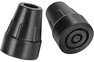 supregear 19mm Heavy Duty Rubber Ferrules, 2-Pack End Caps Stoppers Tips for Walking Sticks, Canes or Crutches, Durable Extra Widen Cane Tips for Walking Cane, Black