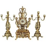 Design Toscano Chateau Beaumont Ensemble aus großer Standuhr und Kandelabern, 30,5 x 21,6 x 61 cm