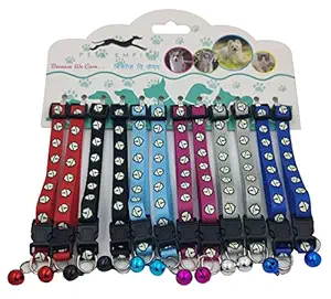 Pets Empire 2 Pcs Cat Puppy Collar Glow in The Dark Collar Anti-Lost & Quick Release Buckle- Color May Vary
