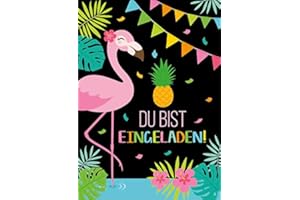 Junaversum 12 Einladungskarten zum Kindergeburtstag Mädchen Flamingo Einladungen Geburtstag Kinder