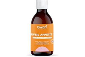 SLIM TEA OWARI SIROP ÉVEIL APPÉTIT - Sirop Naturel pour Stimuler l'Appétit - Sirop Appetit avec Gingembre et Canelle - Arôme Thé Pêche - Flacon de 250 ml - Cure de 10 Jours - Produit Végan Fabriqué en France