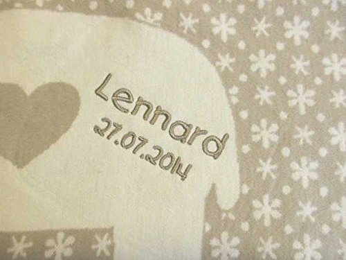 David Fussenegger Baby- und Kinderdecke Lena Esel natur 100x150cm 100% GOTS zertifizierte kbA Baumwolle 6556/80 Personalisiert mit Namen/Personalisiert - 2