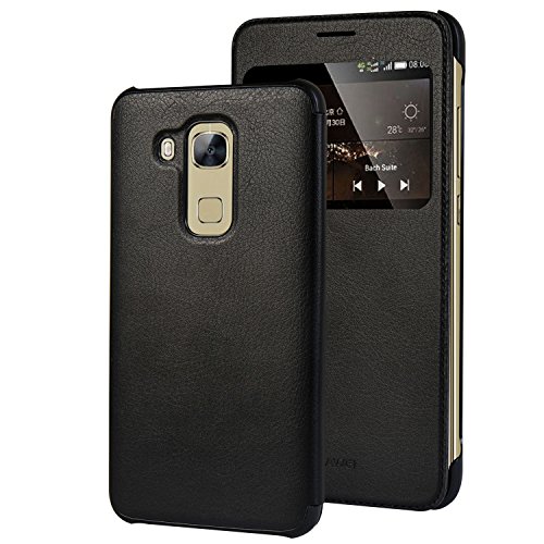 MOONCASE Funda Carcasa Cuero Tapa View Case para Huawei Nova Plus   G9 Plus   Maimang 5 Negro