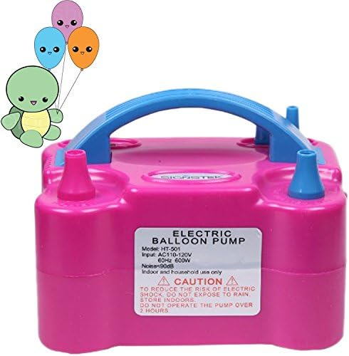 Portable Dual Nozzle Rose Red 110V 600W Electric Balloon Blower Air Pump/Electric Balloon Inflator For Decoration