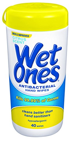 Wet Ones Citrus Antibacterial Hand and Face Wipes Canister, 40 Count RS.1289 (52.00% Off) - Amazon