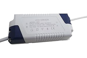 LEDSone LED Driver 48W Constant Current DC Connector External led driver and power supply Ceiling Lamp Transformer High Power AC 85-265V [Energy Class A+]