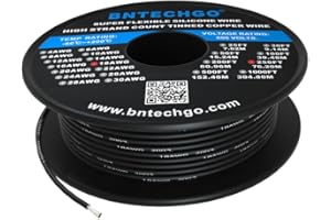 BNTECHGO 18 Gauge Silicone wire spool 250 ft Black Flexible 18 AWG Stranded Tinned Copper Wire