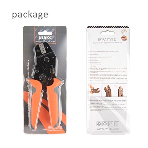iwiss Dupont Pin Insulated Terminal-Crimper 2.54 mm 3.96 mm KF2510 28–18 AWG 0,1–1,0 mm2 Kompression Ratschenmechanismus Modular Crimpzange mit wire-electrode Schneiden sterben - 6