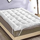 rejuvopedic Double Bed Topper Microfibre Mattress Protector, Box Stitched & Elasticated Corner Straps