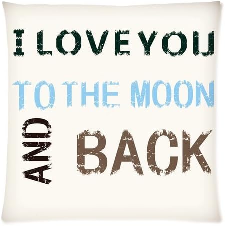 Custom Fashion I Love You to the Moon And Back Zippered Square Throw Pillow Cover Cushion Case 18x18 (Twin sides)
