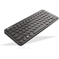 Portronics Bubble Multimedia Wireless Keyboard 2.4 GHz & Bluetooth 5.0 Connectivity, Noiseless Experience, Compact Size, Shor