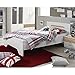 Produktbild Jugendbett 100*200 cm weiß / sonoma Eiche grau Jugendliege Kinderbett Bettliege Bett Bettgestell Gästezimmer Jugendzimmer Kinderzimmer