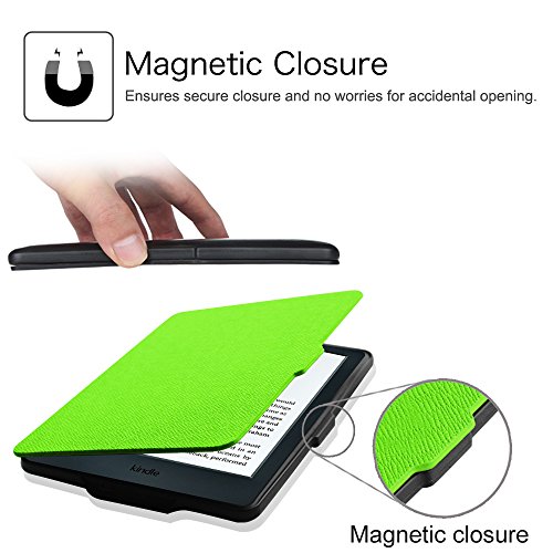 Fintie Hülle für Kindle 8 Generation – Die dünnste und leichteste Schutzhülle Tasche mit auto Sleep / Wake für Kindle eReader (6 Zoll) Touchscreen ohne Spiegeleffekte, (8. Generation – 2016 Modell), Grün - 6