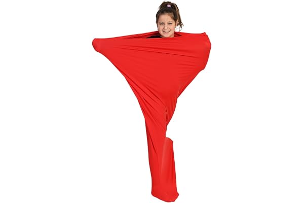 Sensory Owl Chaussette Corporelle Sensorielle Body Sock Enfants et Adultes Pour Autisme TDAH Stress XXL175 cm Rouge