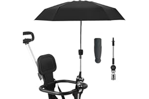 Nakazawa Baby Pram Parasol Umbrella for UV Sun Protection Handle Included - Pram Umbrella,Adjustable steering,Compact and light-black