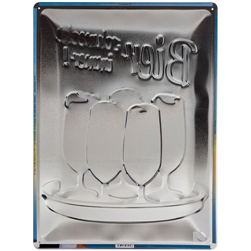 Nostalgic-Art 23139 Bier und Spirituosen schmeckt immer Tablett, Blechschild, 30 x 40 cm - 2