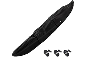 LDIW Kayak Cover, 420D Trailerable Kayak Covers for Outdoor Storage, Waterproof & UV Protection Canoe Cover for Indoor/Outdoor Storage,Black,18FT