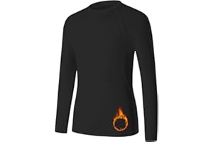 HYCOPROT Maglia Termica per Bambini Maglia Intima Termica a Maniche Lunghe Maglia Intima in Pile per Ragazzi Intimo Funzionale Traspirante Maglia Intimo da Sci per Inverno Escursionismo Ciclismo