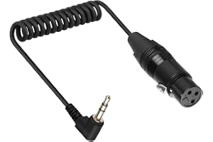RIIEYOCA 90 graders 3,5 mm till XLR, XLR 3 stift hona rät vinkel 1/8 tum TRS hankontakt ljudkabel för stereomikrofon för MP3
