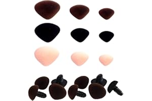 Sctmda 18 Pièces Nez de Sécurité Nez de Sécurité Animale Nez en Plastique pour Animaux Nez de Sécurité en Plastique Nez de Sécurité pour Poupée Jouet de Type D Nez de Poupée avec Laveuse