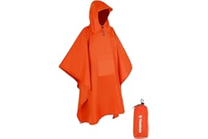 TOMSHOO Poncho Pluie Homme Cape de Pluie Poncho de Randonnée Poncho de Velo 3 en 1 Multifonction