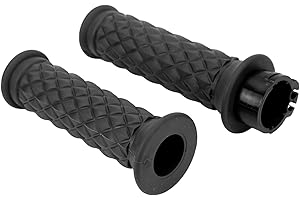 DAUZ Throttle Handle, 25mm 2pcs Motorcycle Handle Grip Easy Control Universal for Motorbike (Black)