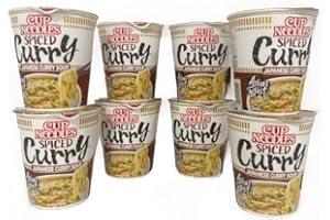 NISSIN Pack Ramen Instantaneo Cup Noodles sabor Spiced Curry 8 x 67grs.