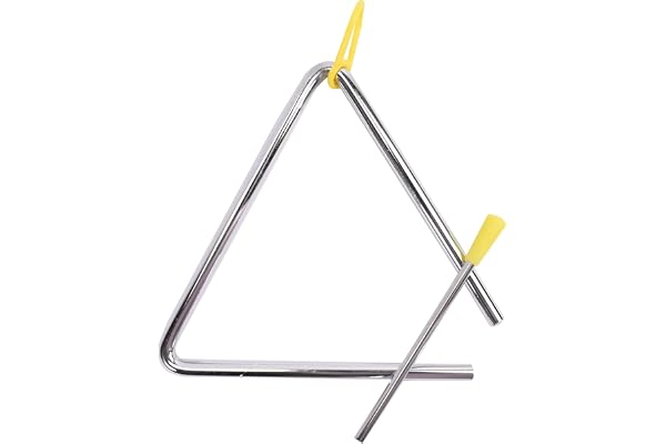 QHFalashbuy Triangle de Percussion,6 Inch Lnstrument de Musique Triangle,Instrument de Musique Enfant pour Les Enfants et Les Débutants en Musique