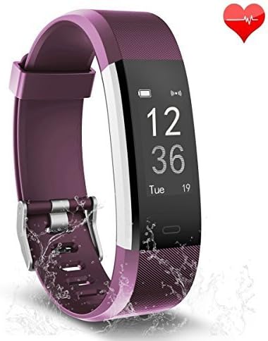 Fitness Tracker, Waterproof Activity Tracker with Heart Rate Monitor Bluetooth Smart Watch Wireless Smart Bracelet Sleep Monitor Pedometer Wristband for Android and iOS Smartphone (purple)