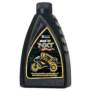 MAK Lubricants 4T NXT API SL, JASO MA2 Semi-Synthetic Engine Oil for Bikes (1 L)