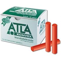 Runde Kreide 10mm ATLA Compact Hartkreide Weiß - 100 Stück Staubfrei & Glutenfrei Naturkreide EN71-3